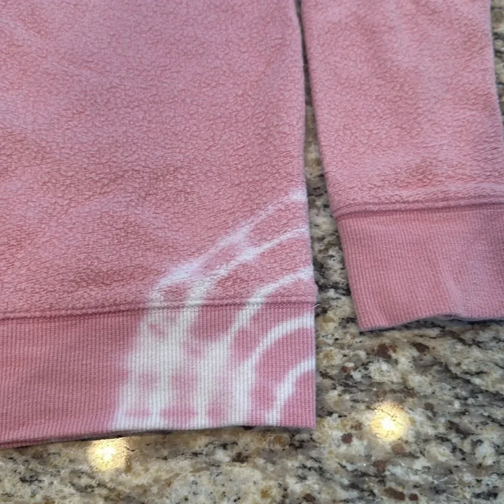 Justice Pink and White tie dye Patterned Kids Sweatshirt